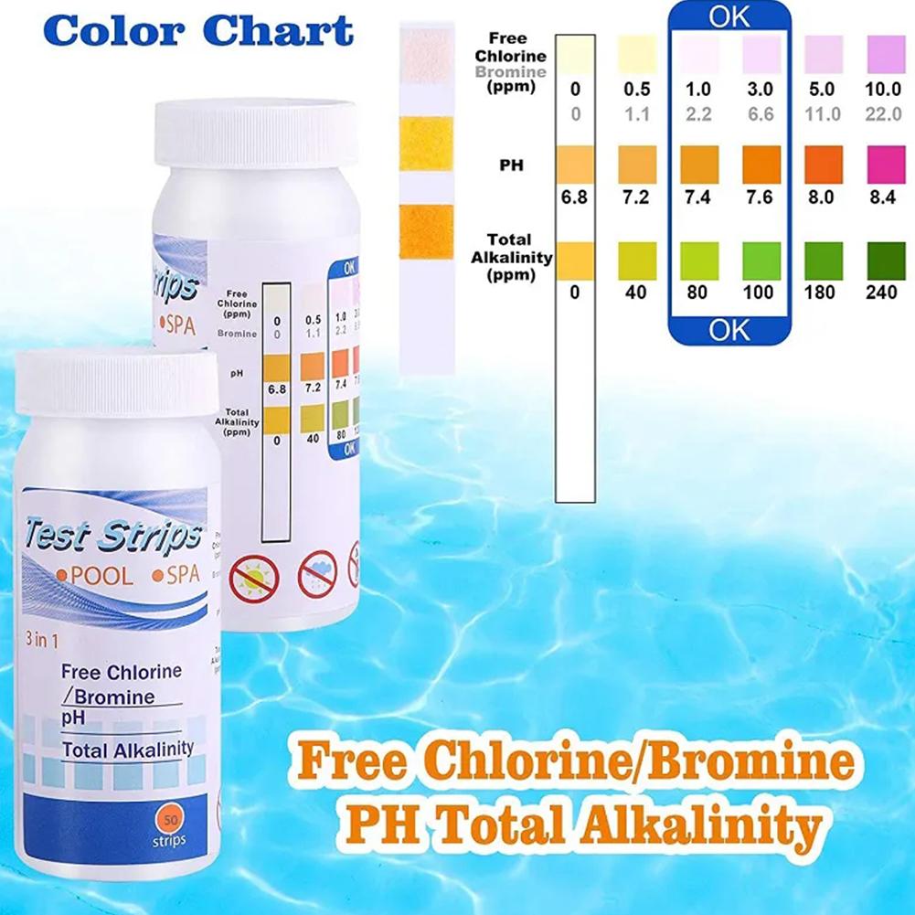 50pcs Chlorine PH Test Strips  - đánh giá và giá Water Testing Kit