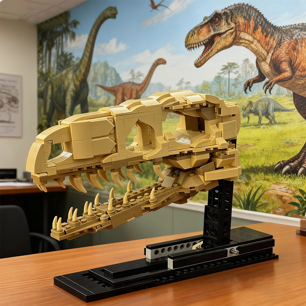 MOC Velociraptor Fossil Skull  - đánh giá và giá Fossil Replica Display